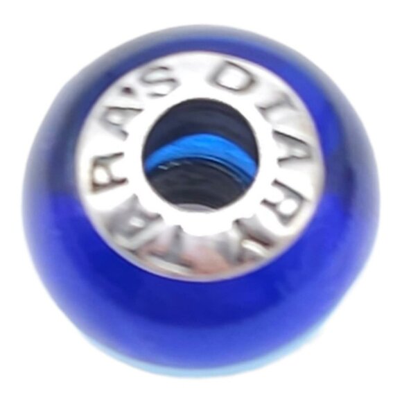 Tara’s Diary Blue Swirl Murano Glass Bead Made in Ireland Sterling NOS - Picture 4 of 4